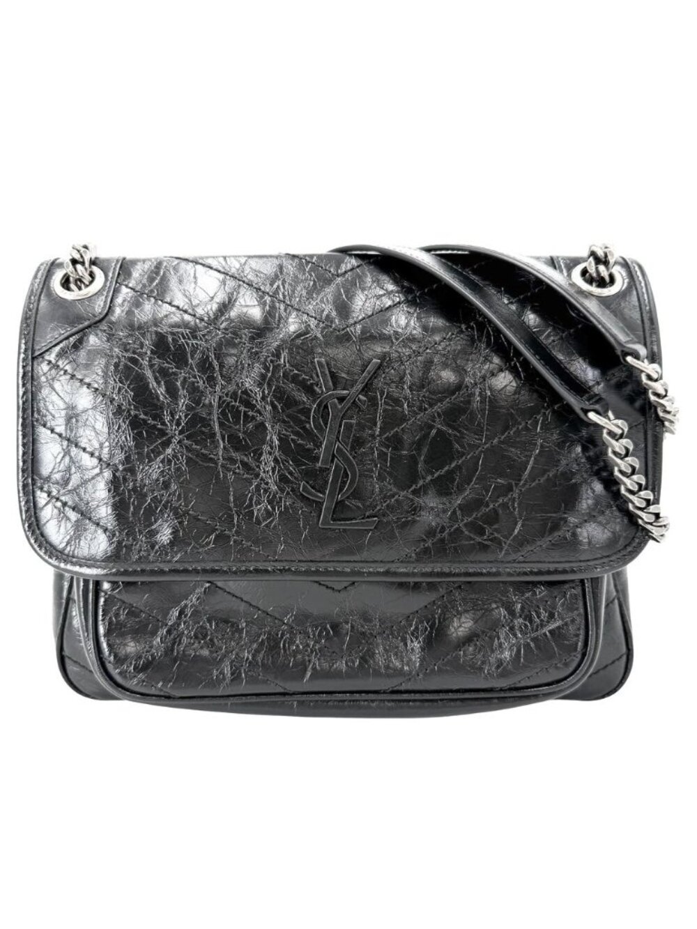 Saint Laurent Paris Shoulder Bag Niki Medium YSL Logo Chain Crossbody Vintage